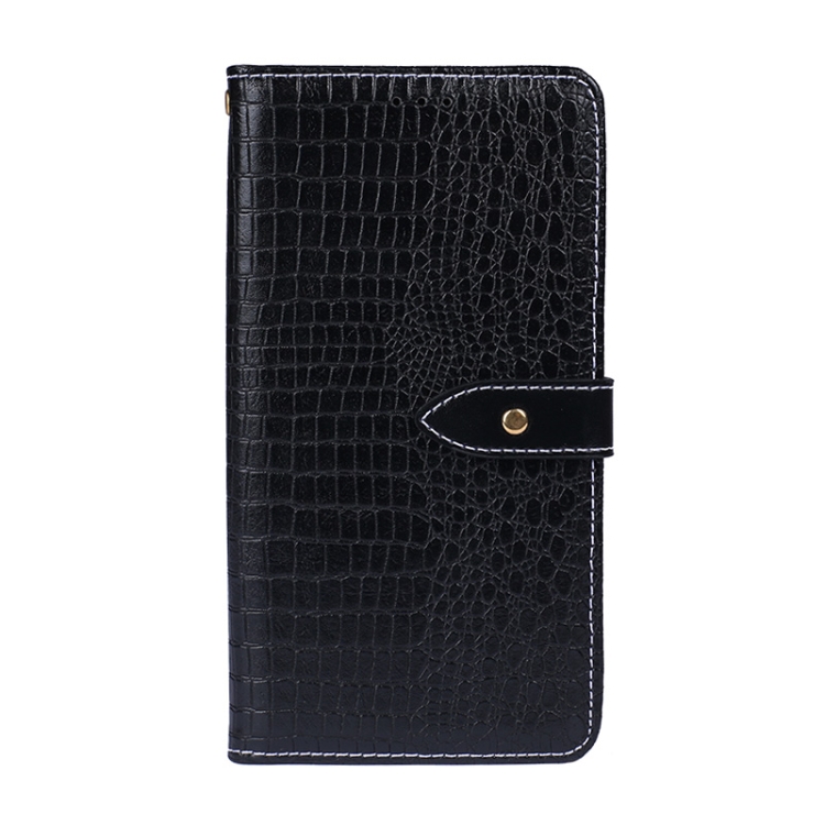For OPPO Reno7 5G idewei Crocodile Texture Leather Phone Case(Black) - 1