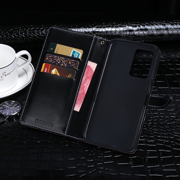 For OPPO Reno7 Pro 5G idewei Crocodile Texture Leather Phone Case(Black) - 3