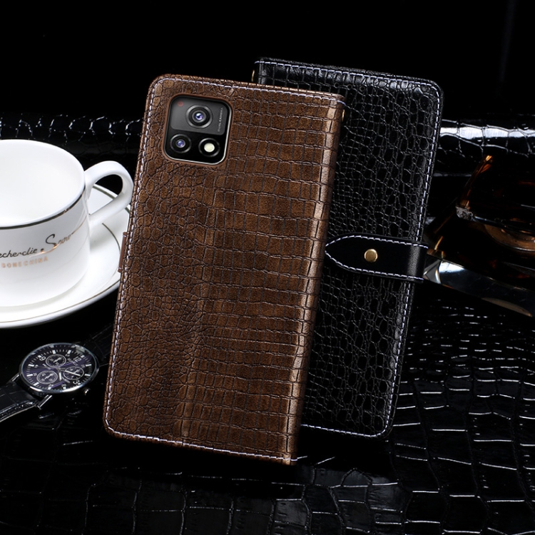 For vivo Y54s idewei Crocodile Texture Leather Phone Case(Black) - 2