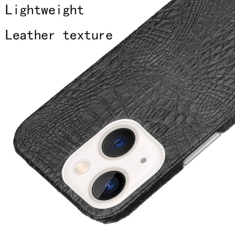 Crocodile PU + PC Phone Case For iPhone 13 mini(Black) - 4