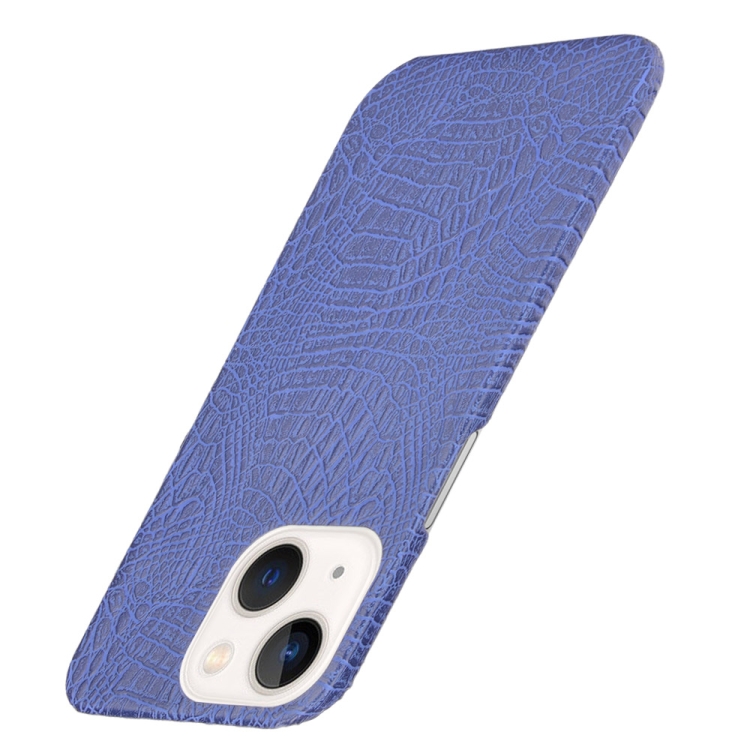 Crocodile PU + PC Phone Case For iPhone 13(Blue) - 2