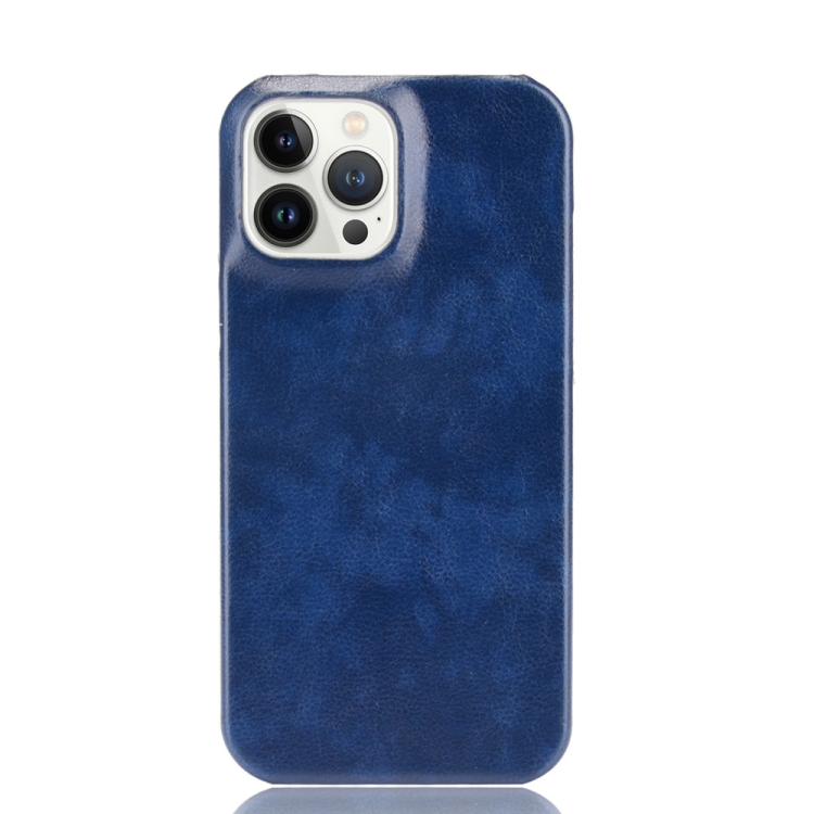 Litchi Leather PC Phone Case For iPhone 13 Pro(Blue) - 1