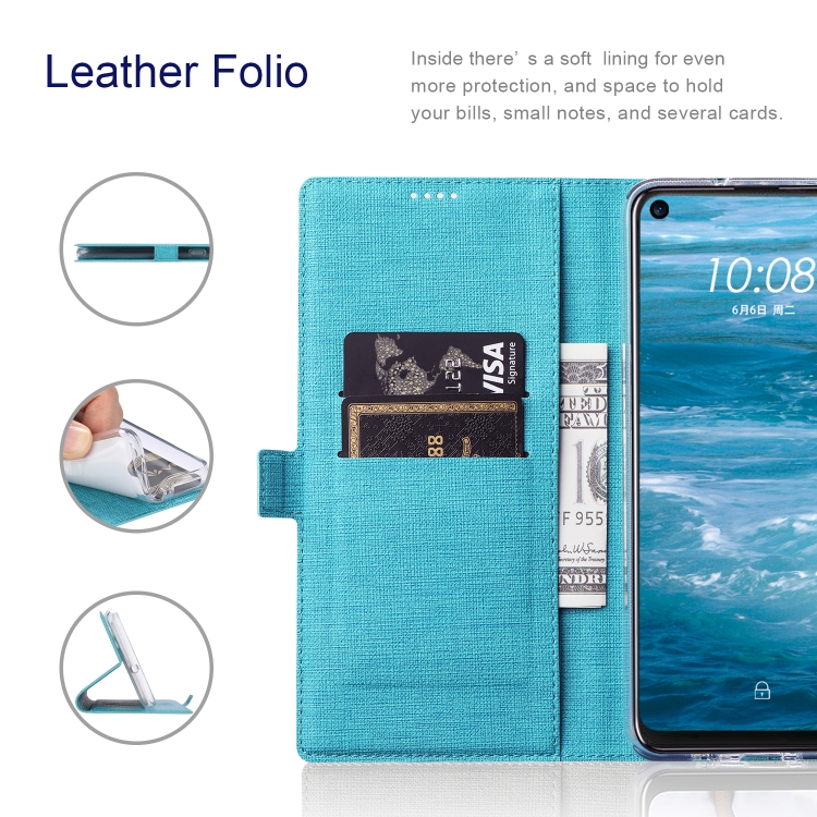 For OnePlus Nord N10 5G ViLi K Series Shockproof Magnetic Buckle Leather Phone Case(Blue) - 4