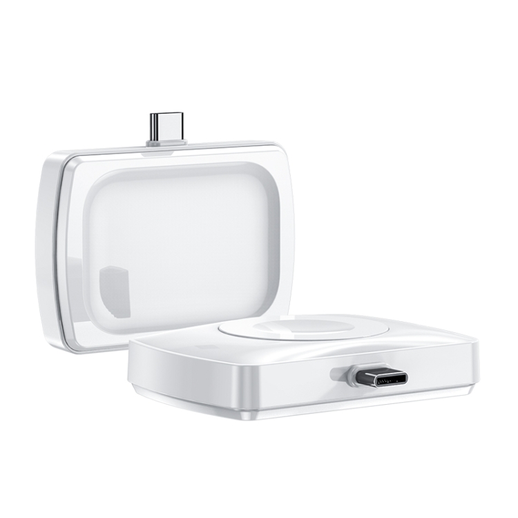 JJT-997 Type-C Interface Earphone and Watch Double-sided Wireless Charger for AirPods & iWatch(White) - 1