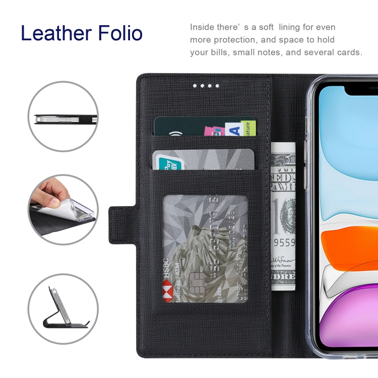 For Sharp Aquos Sense 6 ViLi K Series Magnetic Buckle Horizontal Flip Leather Phone Case(Black) - 4