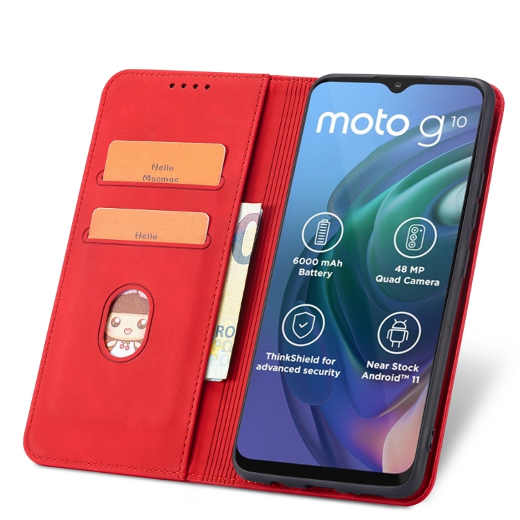 For Nokia G10 / G20 Magnetic Dual-fold Leather Phone Case(Red) - 3