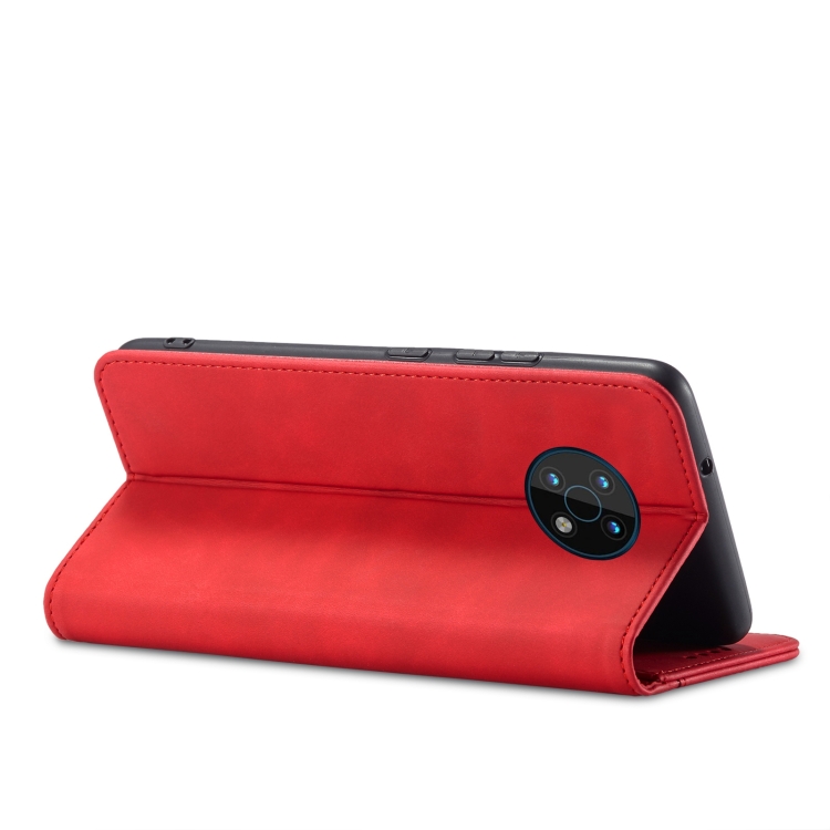 For Nokia G50 5G Magnetic Dual-fold Leather Phone Case(Red) - 4
