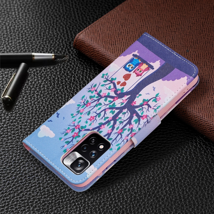 For Xiaomi Redmi Note 11 Pro / 11 Pro+ Colored Drawing Leather Phone Case(Owl) - 6