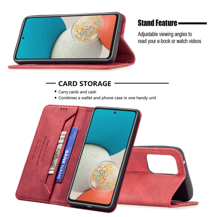 For Samsung Galaxy A53 5G Magnetic RFID Blocking Anti-Theft Leather Phone Case(Red) - 3