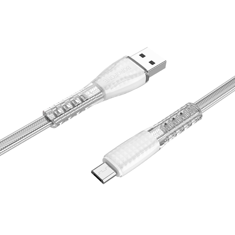 Borofone BU31 1.2m 2.4A USB to Micro USB Jelly Braided Charging Data Cable(Black) - B2