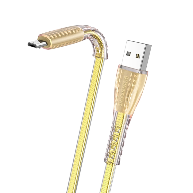 Borofone BU31 1.2m 2.4A USB to Micro USB Jelly Braided Charging Data Cable(Black) - B3