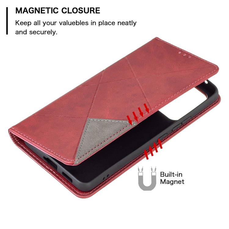 For Samsung Galaxy A53 5G Prismatic Invisible Magnetic Leather Phone Case(Red) - 4