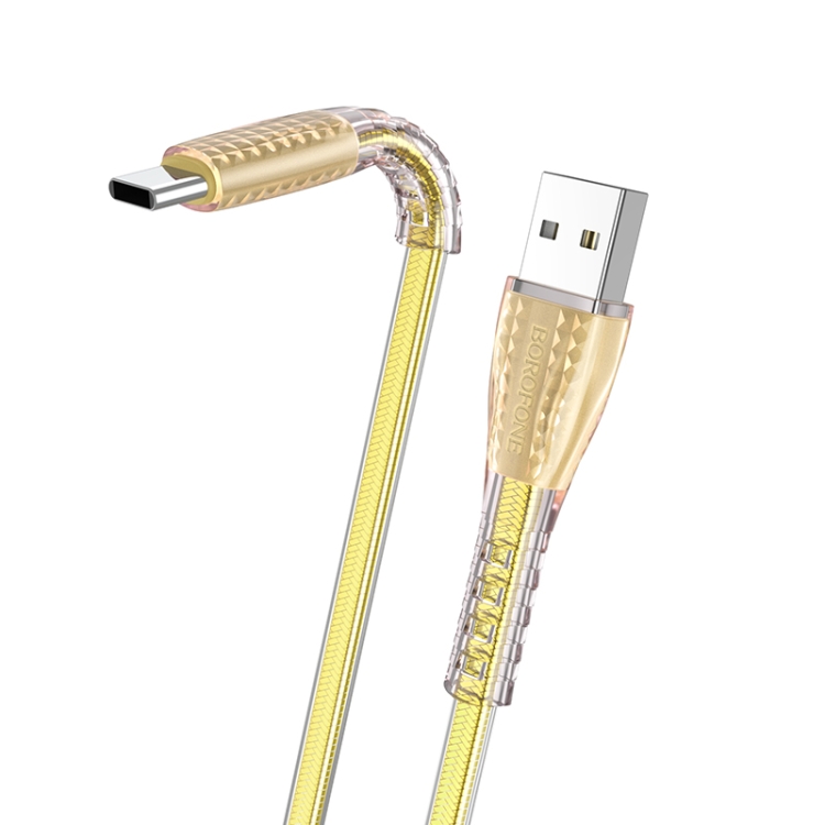 Borofone BU31 1.2m 3A USB to USB-C / Type-C Jelly Braided Charging Data Cable(Black) - B3