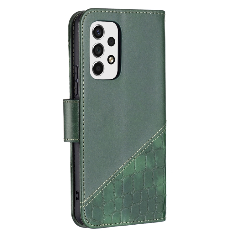 For Samsung Galaxy A53 5G Matching Color Crocodile Texture PU Leather Phone Case(Green) - 2