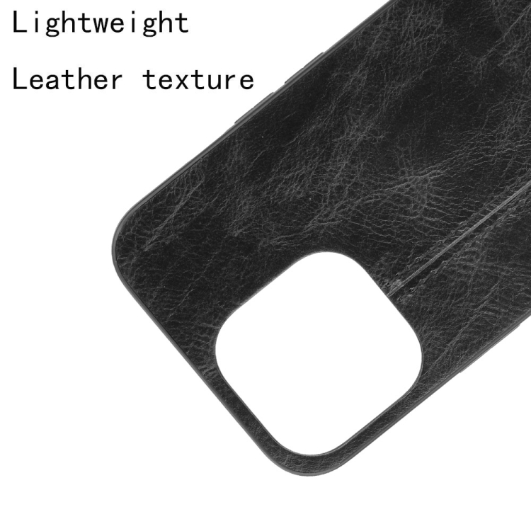 Sewing Cow Leather Soft PC Case For iPhone 13 Pro Max(Black) - 4