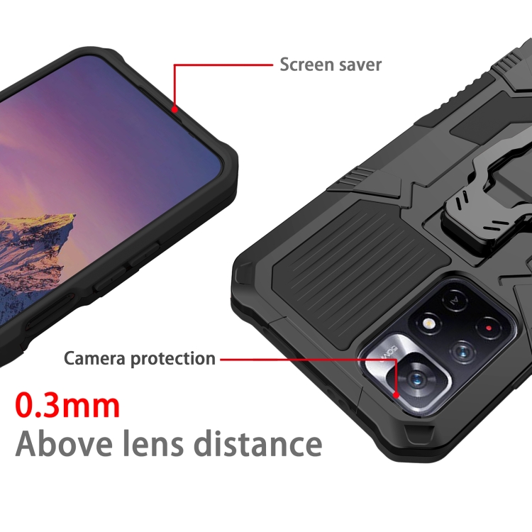 For Xiaomi Redmi Note 11 5G Armor Warrior PC + TPU Phone Case(Black) - 2