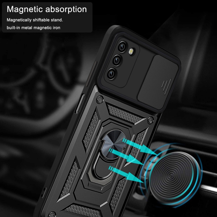 For Samsung Galaxy A03s EU Version Sliding Camera Design TPU + PC Phone Case(Black) - 4