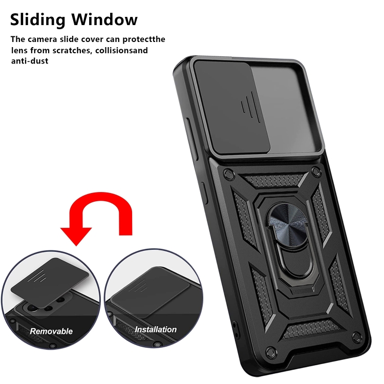 For Samsung Galaxy A33 5G Sliding Camera Design TPU + PC Phone Case(Black) - 3