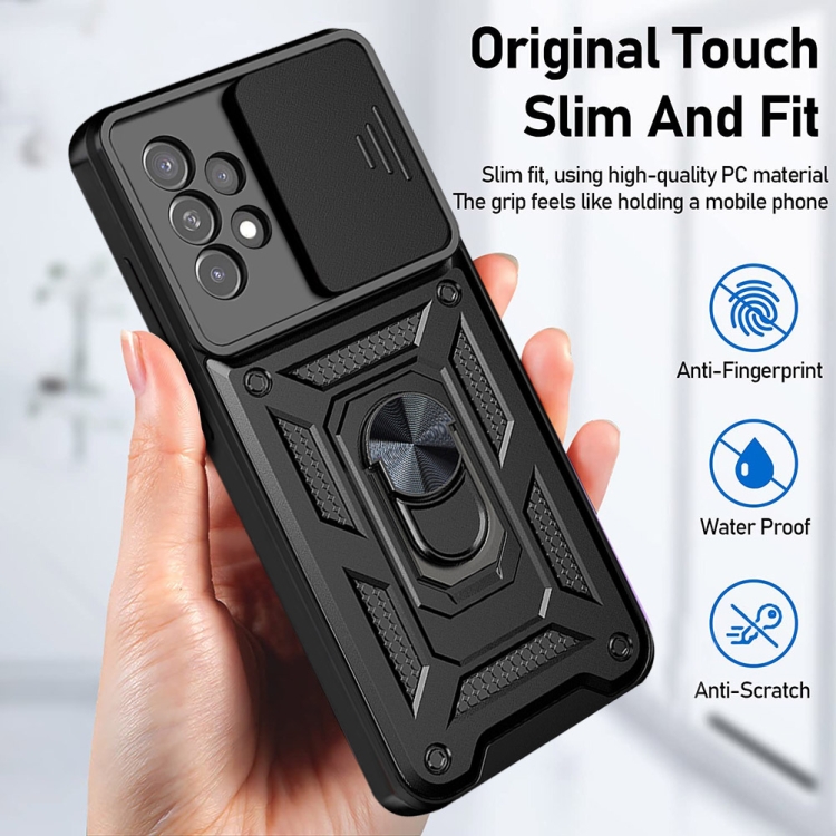 For Samsung Galaxy A33 5G Sliding Camera Design TPU + PC Phone Case(Black) - 5