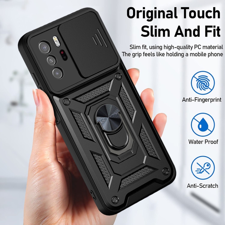 For Xiaomi Redmi Note 10 Pro 5G Sliding Camera Design TPU + PC Phone Case(Black) - 5