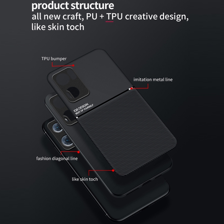 For OPPO Reno7 5G Classic Tilt Magnetic PC + TPU Phone Case(Black) - 5