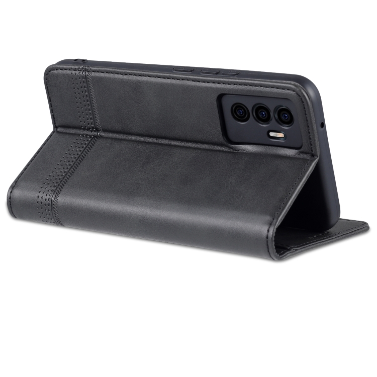 For vivo S10e / V23e AZNS Magnetic Calf Texture Horizontal Flip Leather Phone Case(Black) - 4