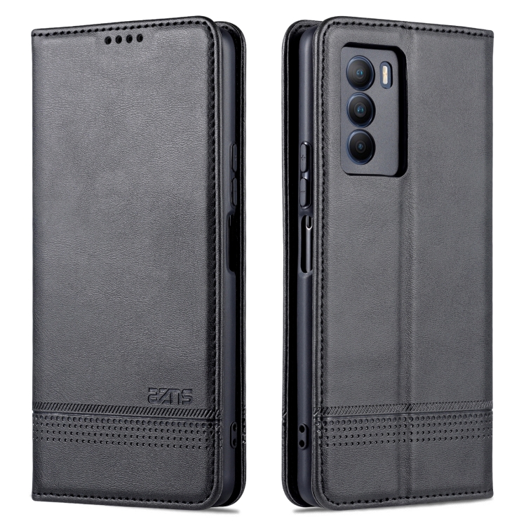 For vivo T1 AZNS Magnetic Calf Texture Horizontal Flip Leather Phone Case(Black) - 1
