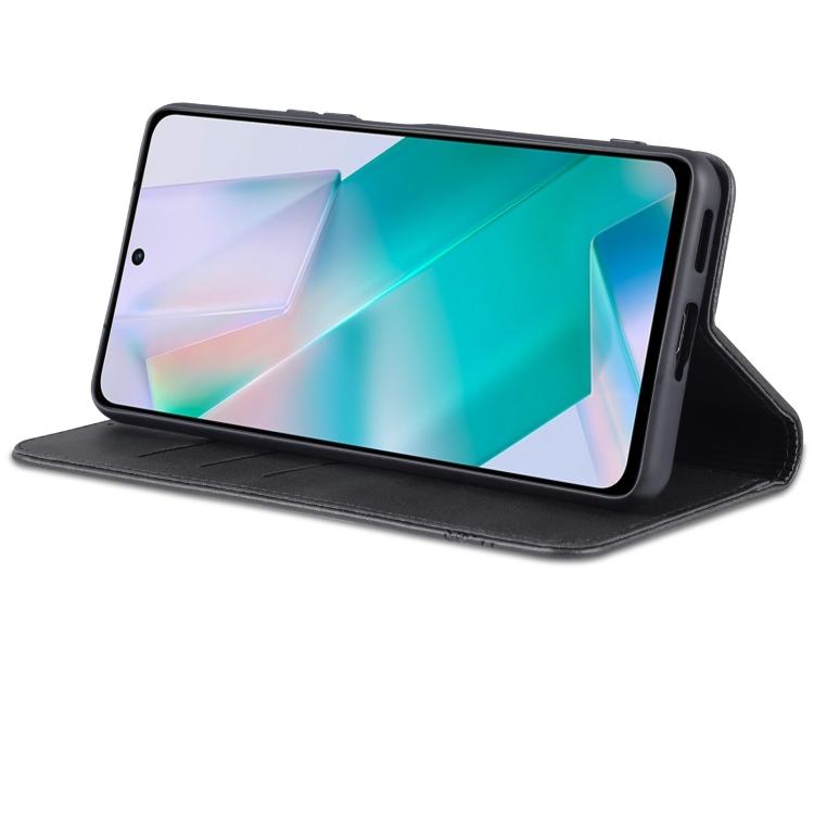 For vivo T1 AZNS Magnetic Calf Texture Horizontal Flip Leather Phone Case(Black) - 3