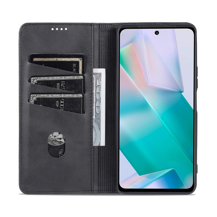 For vivo T1 AZNS Magnetic Calf Texture Horizontal Flip Leather Phone Case(Black) - 5