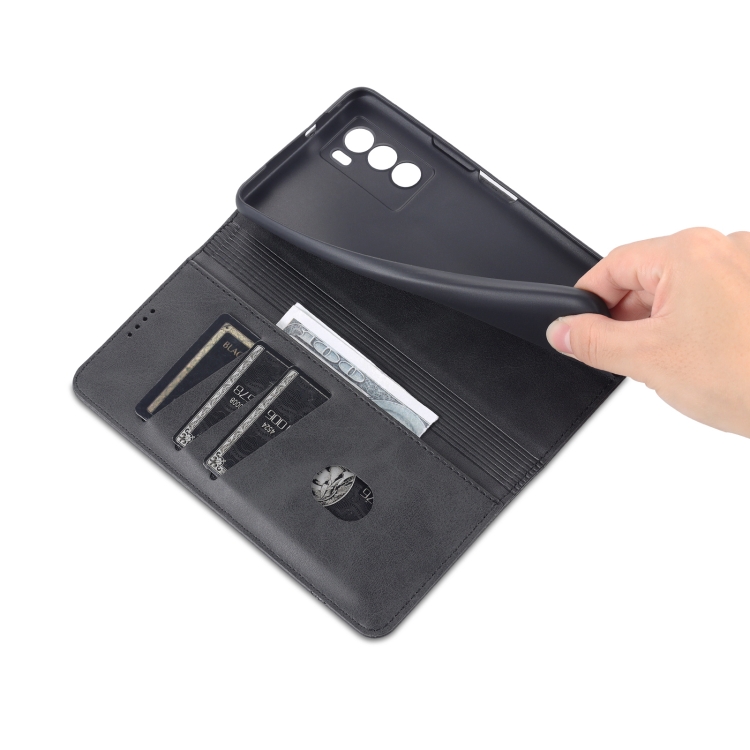 For vivo T1 AZNS Magnetic Calf Texture Horizontal Flip Leather Phone Case(Black) - 6