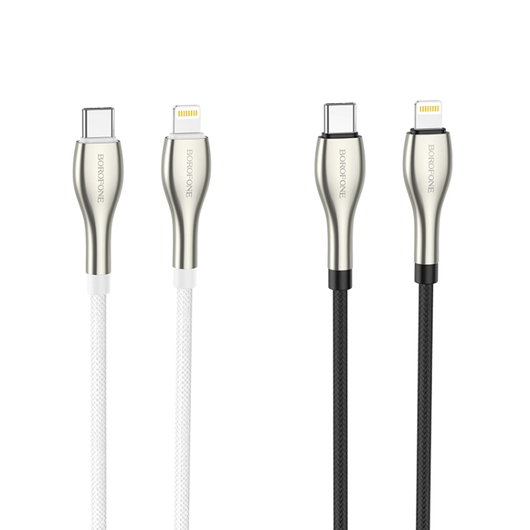 Borofone BU29 1.2m PD 20W Type-C to 8 Pin Exquisite Charging Data Cable(Black) - B1