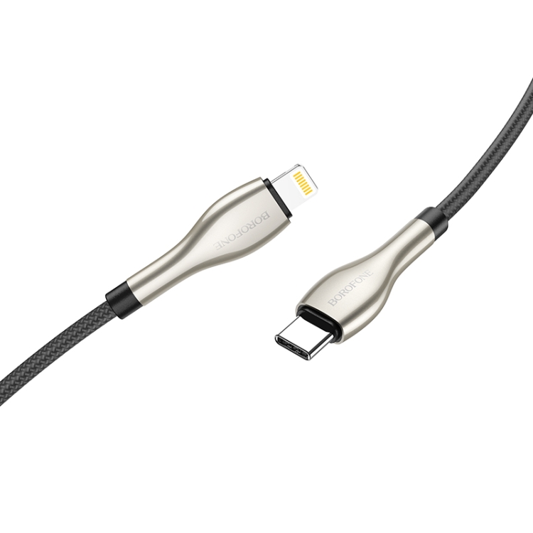 Borofone BU29 1.2m PD 20W Type-C to 8 Pin Exquisite Charging Data Cable(Black) - B2