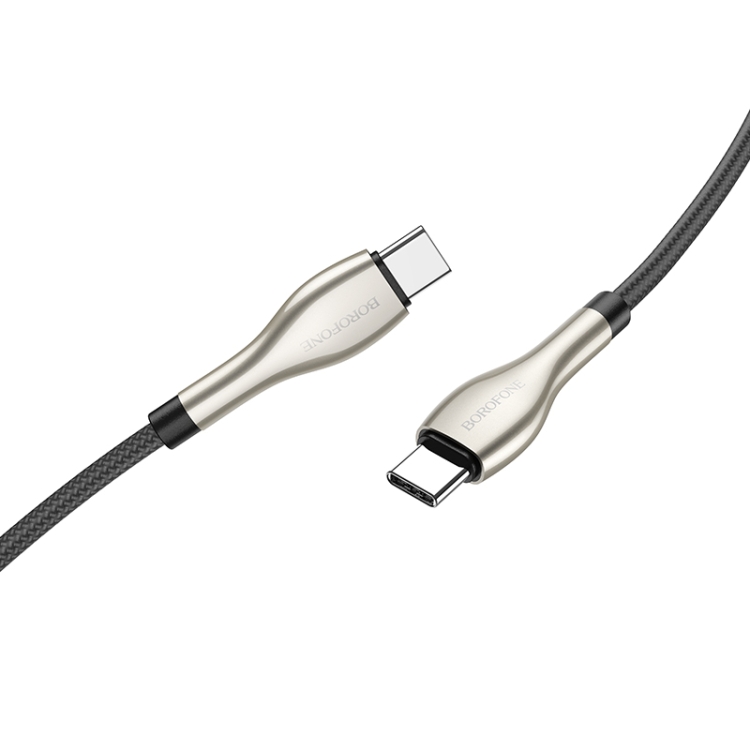 Borofone BU29 1.2m PD 60W Type-C to Type-C Exquisite Charging Data Cable(Black) - B2