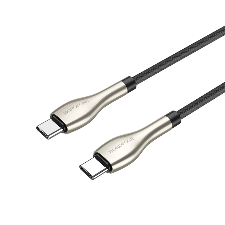 Borofone BU29 1.2m PD 60W Type-C to Type-C Exquisite Charging Data Cable(Black) - B3