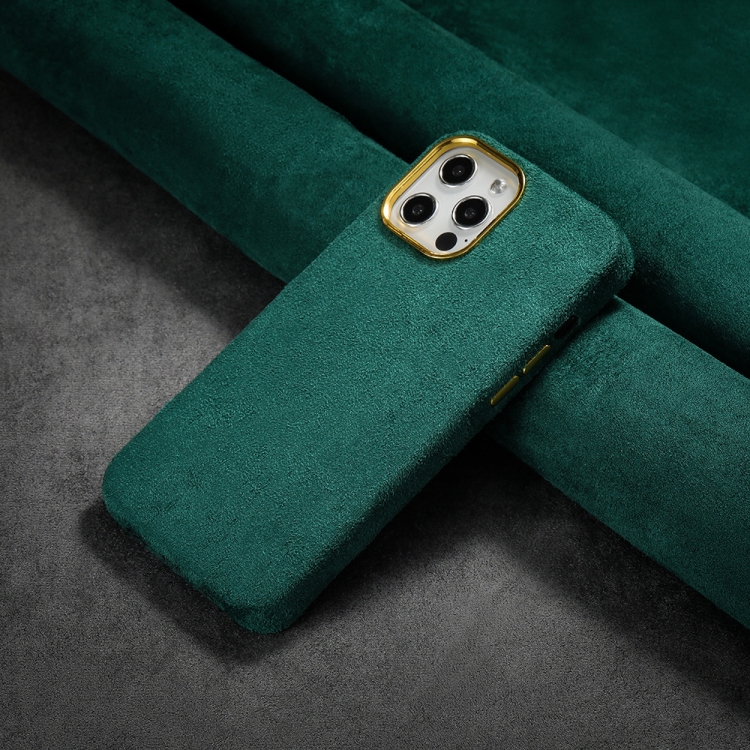 Plush Roughout PU Phone Case For iPhone 13 mini(Green) - 1