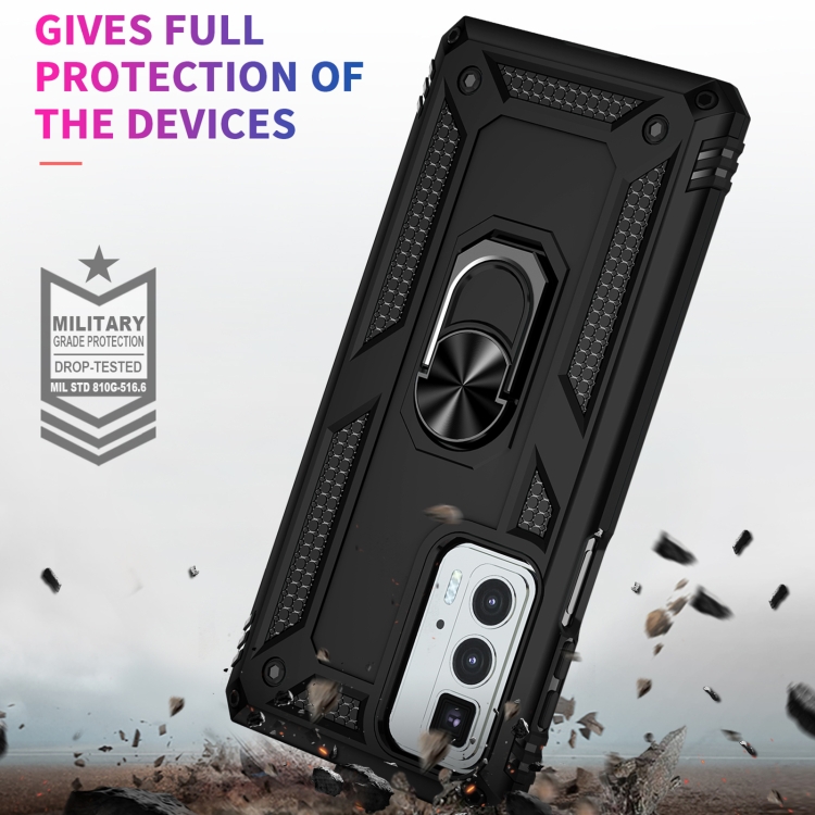 For Motorola Edge 20 Pro Shockproof TPU + PC Phone Case(Black) - 5