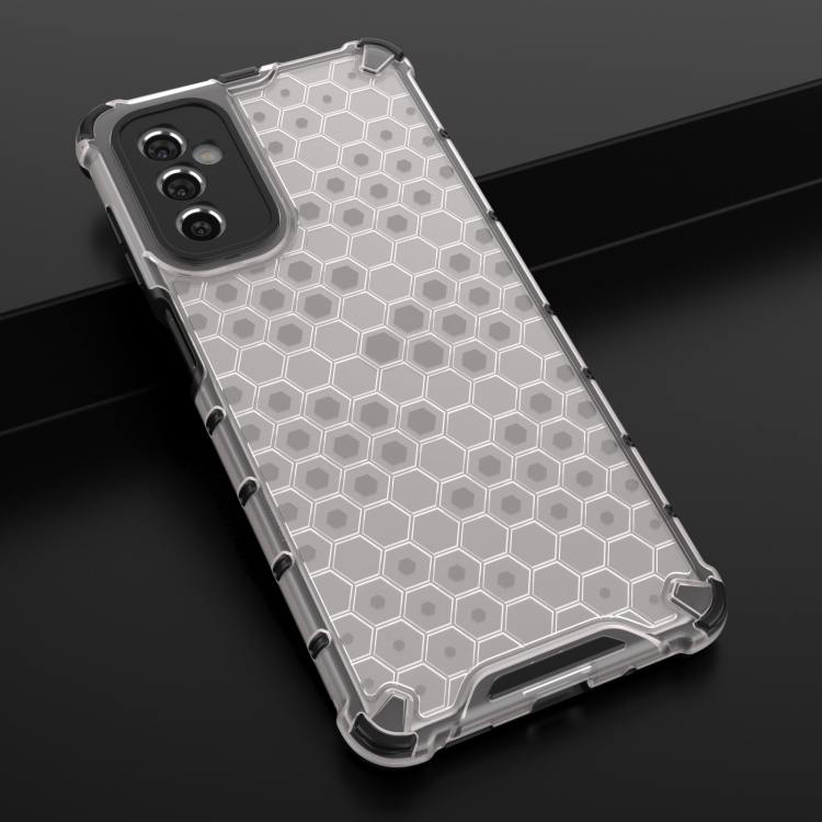 For Samsung Galaxy M52 5G Honeycomb PC + TPU Phone Case(White) - 1