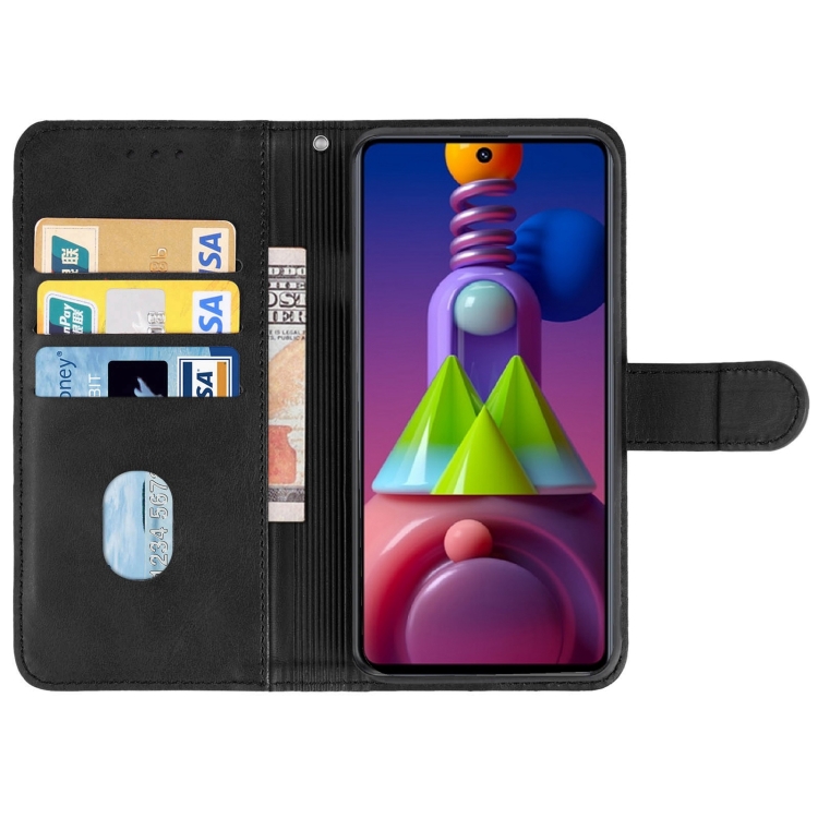Leather Phone Case For Samsung Galaxy M51 EU Version(Black) - 2