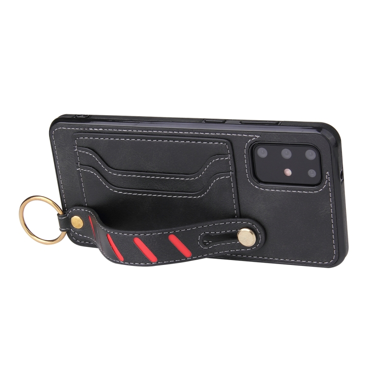 For Samsung Galaxy S20 Wristband Wallet Leather Phone Case(Black) - 3