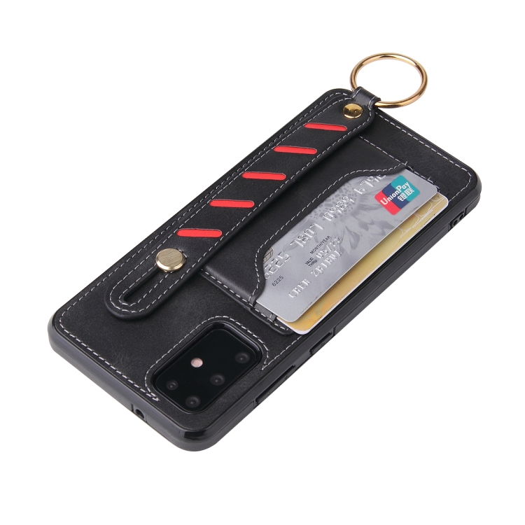 For Samsung Galaxy S20 Wristband Wallet Leather Phone Case(Black) - 4