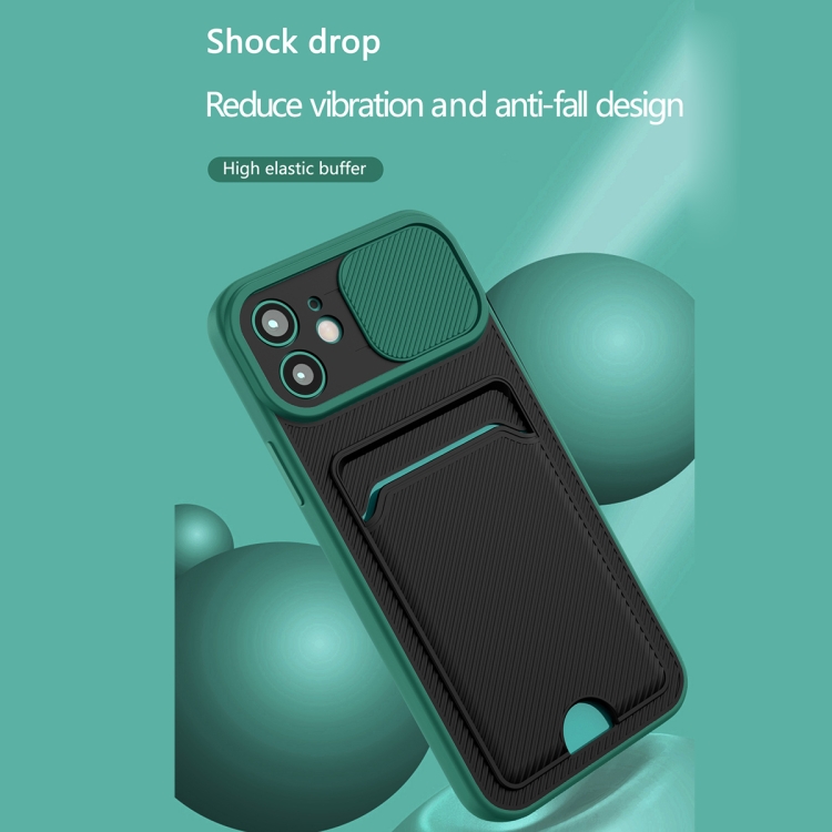 Sliding Camshield Card TPU+PC Case For iPhone 11 Pro Max(Black) - B2