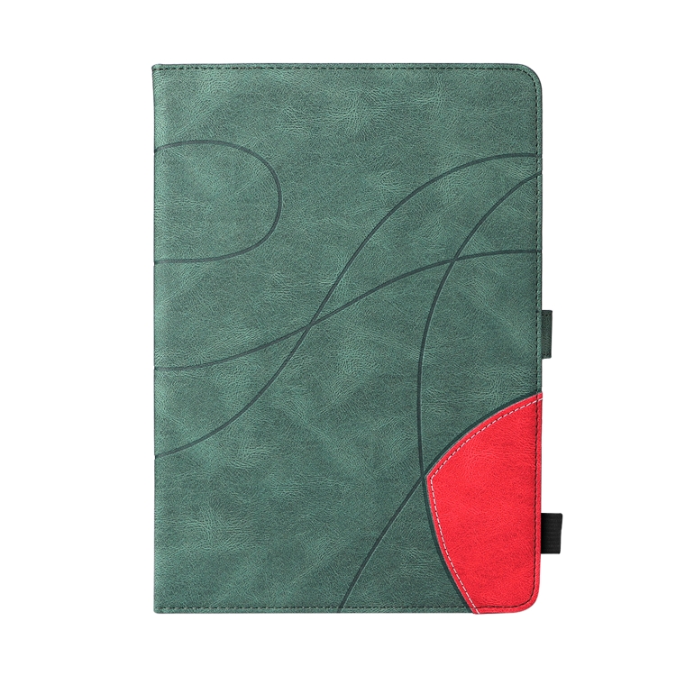 Dual-color Splicing Horizontal Flip Leather Tablet Case For iPad mini 6(Green) - 1