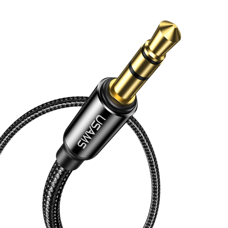 USAMS US-SJ557 3.5mm to 3.5mm Right-angle Audio Cable(Black) - 1
