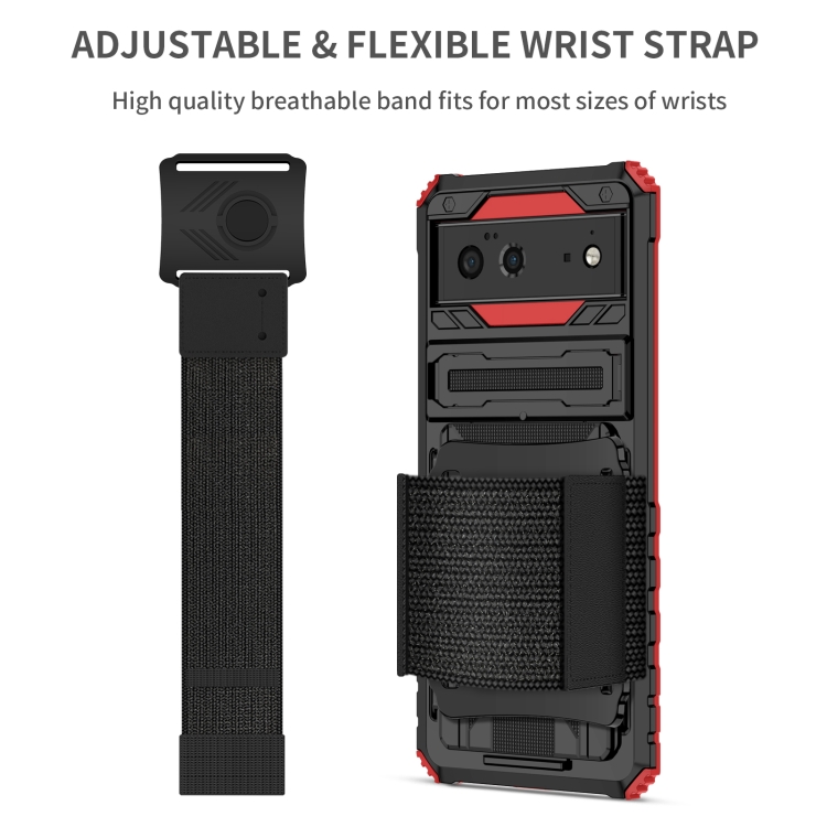 For Google Pixel 6 Armor Wristband Phone Case(Red) - 2