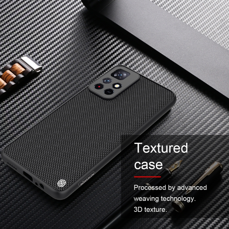 For Xiaomi Redmi Note 11 / 11T / Poco M4 Pro 5G NILLKIN 3D Textured Nylon Fiber TPU Phone Case(Black) - 4