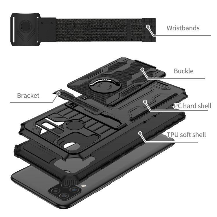 For OPPO Realme C15 Armor Wristband Phone Case(Black) - 3