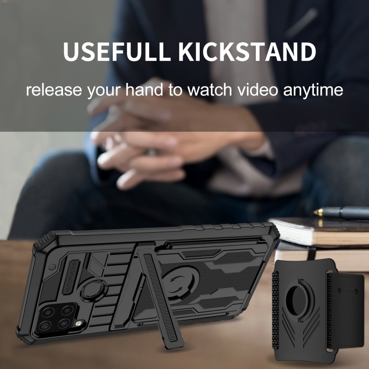 For OPPO Realme C15 Armor Wristband Phone Case(Black) - 4