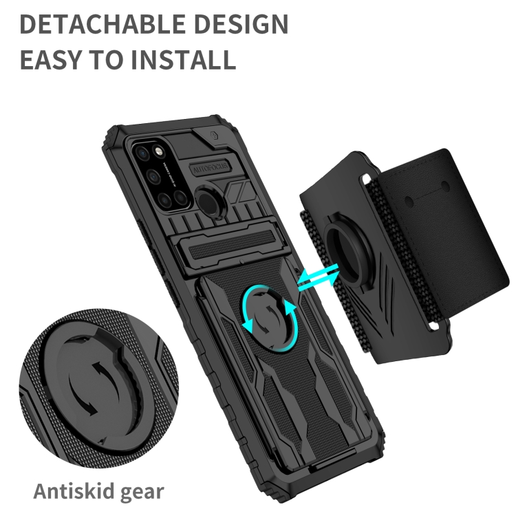 For OPPO Realme C17 Armor Wristband Phone Case(Black) - 1