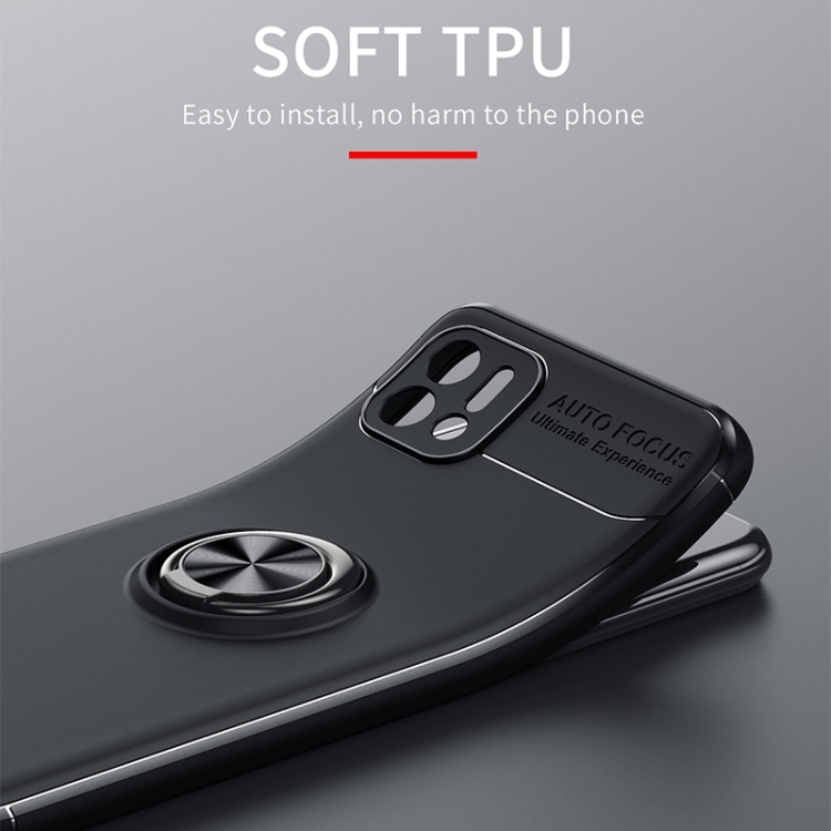 For OPPO A16K Metal Ring Holder TPU Phone Case(Black) - 4