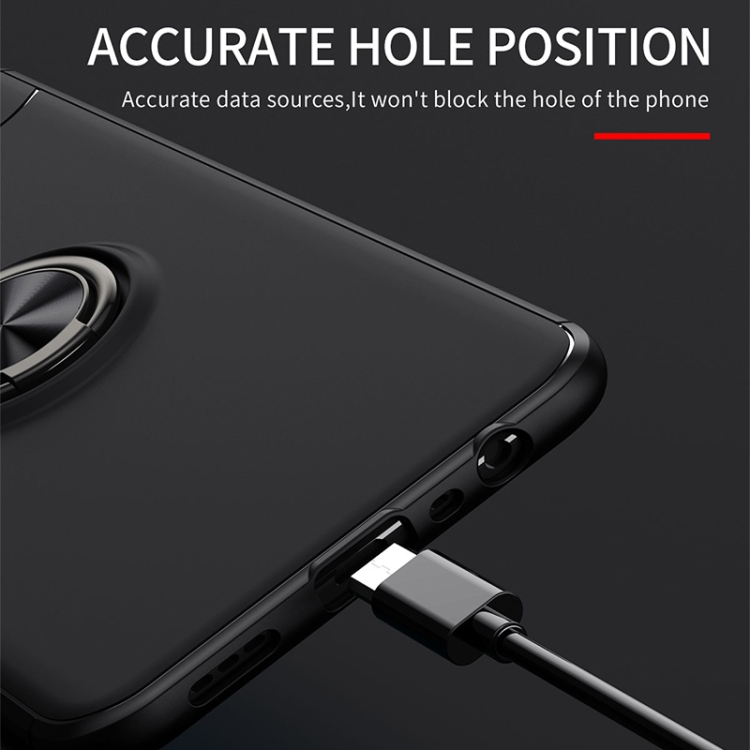 For OPPO A16K Metal Ring Holder TPU Phone Case(Black) - 6